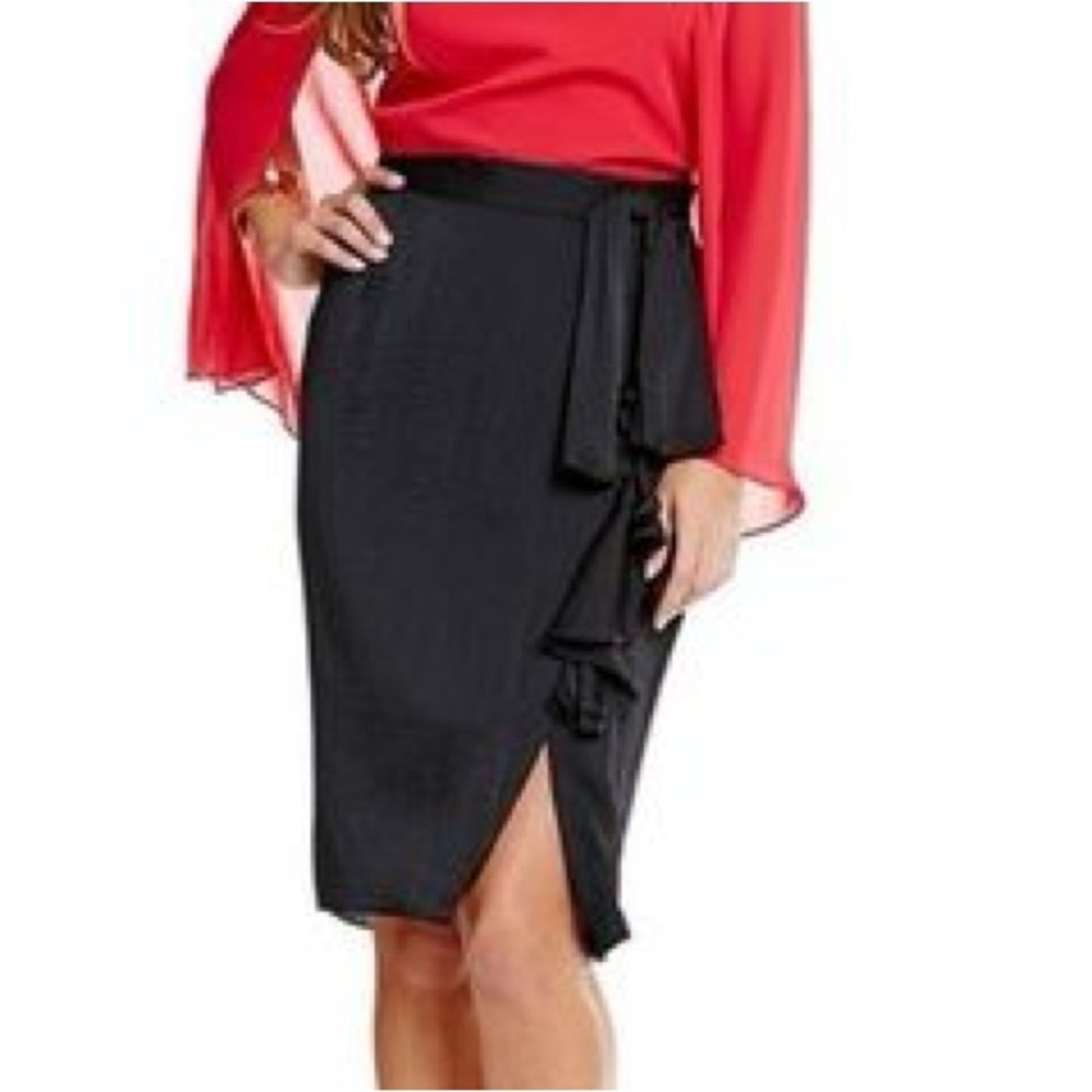 Badgley Mischka Elegant Black Midi Skirt